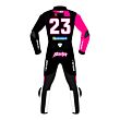 black leather motorcycle suit