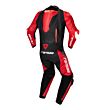 red and black motorcycle suit