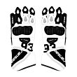 white and black motorcycle gloves