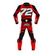 red motorcycle suit