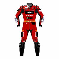 Ducati 2 Piece Leather Suit - Enea Bastianini Lenovo MotoGP 2023 Suit Front