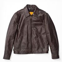 London Cafe Racer Brown Leather Jacket