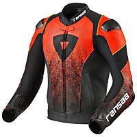 Quantum Pro Leather Race Jacket - Neon Red