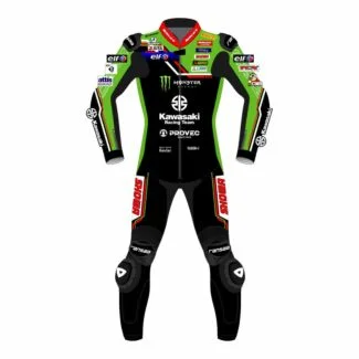 Kawasaki Leather Race Suit 2 Piece Motorcycle Alex Lowes Front