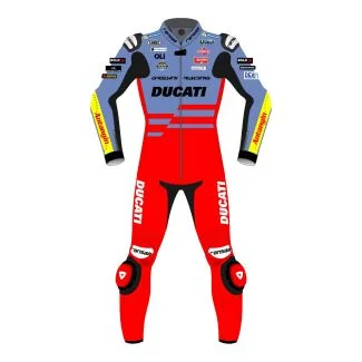 Motorcycle 1 Piece Suit Ducati Leather Alex Marquez MotoGP 2023 Suit Front