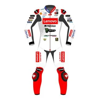 Francesco Bagnaia Motorcycle Suit White MotoGP 2024 Winter Test