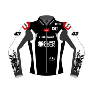 Jack Miller Black And White Motorcycle Jacket MotoGP 2024 Winter Test