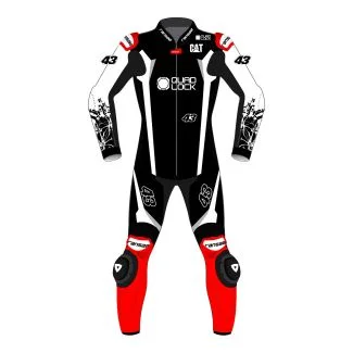 Jack Miller Black And White Motorcycle Suit MotoGP 2024 Winter Test