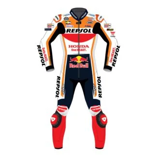 Honda Repsol Suit Marc Marquez Two Piece Motorcycle Leathers Suit 2023 Front