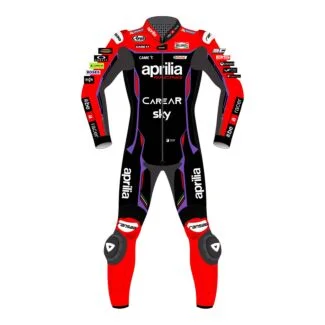 Maverick Vinales Aprilia Motorbike Leather Racing Suit MotoGP 2023 Front