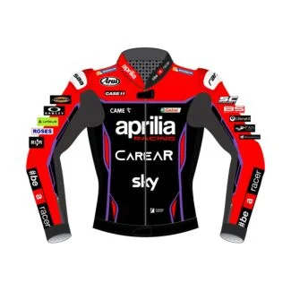 Aprilia Racing Jacket - Maverick Vinales Aprilia Racing Leather Jacket MotoGP 2023 Front