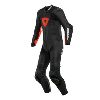 black leather racing suit