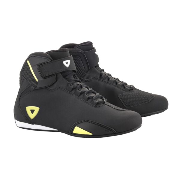 Motorbike Touring Shoes Black & Fluorescent Yellow, 
