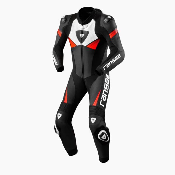 Turbo Shift One Piece Leather Motorcycle Racing Suit BW
