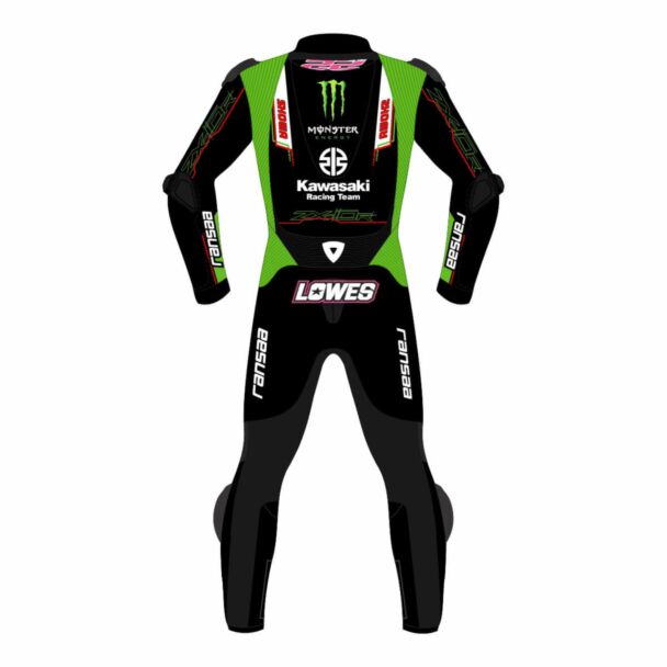 Kawasaki Leather Race Suit 2 Piece Motorcycle Alex Lowes Back