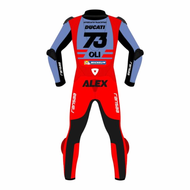 Motorcycle 1 Piece Suit Ducati Leather Alex Marquez MotoGP 2023 Suit Back
