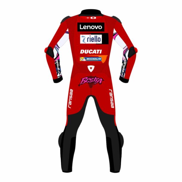 Ducati 2 Piece Leather Suit - Enea Bastianini Lenovo MotoGP 2023 Suit Back