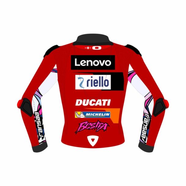 Ducati Lenovo Jacket - Enea Bastianini Sport Bike Racing Jacket Back