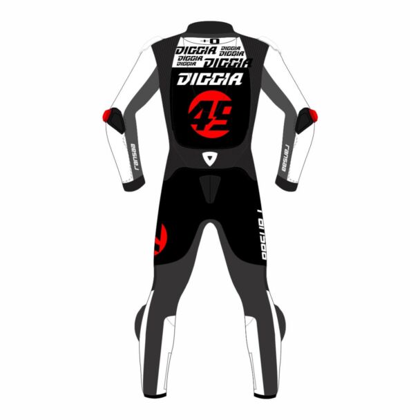 Motorcycle Leather Suit - Fabio Di Giannantonio Winter Test 2023 Two Piece Race Suit Back