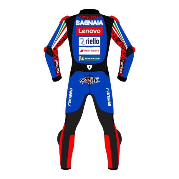 blue motorcycle leathers