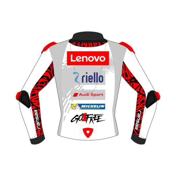 white leather racing jacket