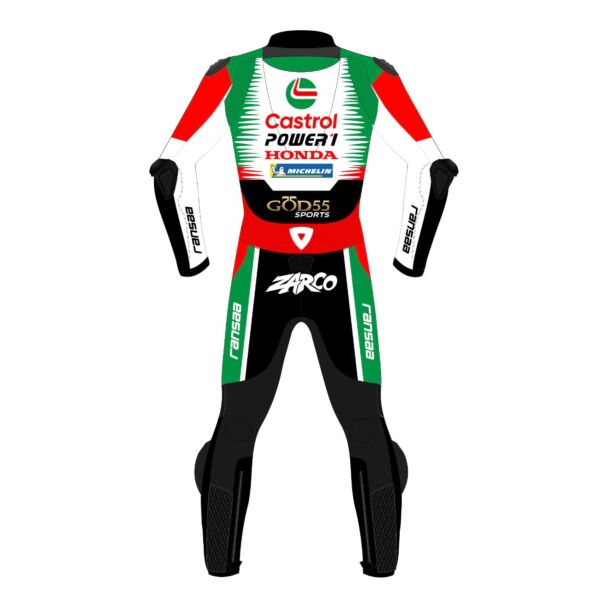 johann zarco leathers honda castrol motogp 2026 Back View