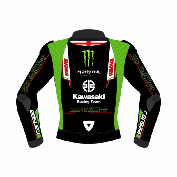 Kawasaki Race Jacket -  Jonathan Rea Race Bike Leathers Jacket SBK 2023 Back