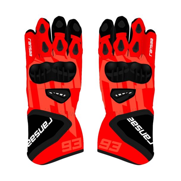 red leather motorcycle gloves
