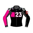 pink and black leather motorcycle jacket