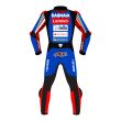 blue motorcycle leathers