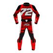 red motorcycle suit