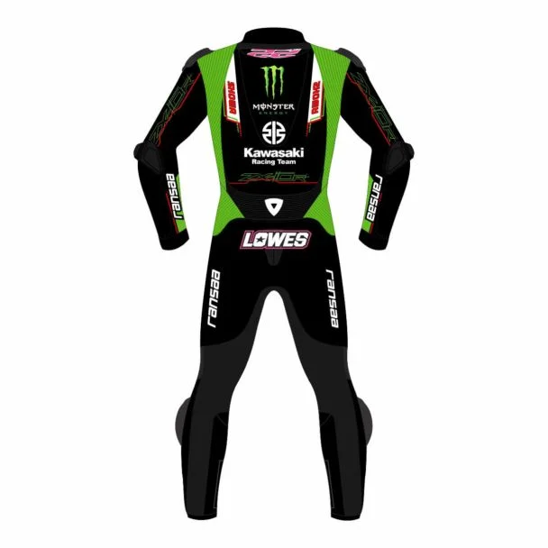 Kawasaki Leather Race Suit 2 Piece Motorcycle Alex Lowes Back