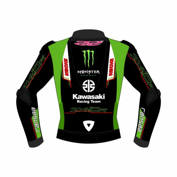 Jacket Racing Motorcycle - Alex Lowes Team Kawasaki Jacket Back