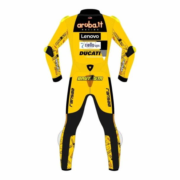 Alvaro Bautista Ducati Lenovo WSBK 2023 Yellow Suit Back
