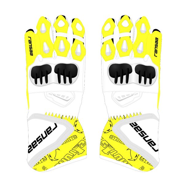 yellow moto gloves