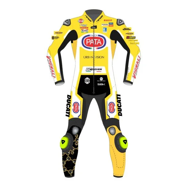 yellow motorcycle suit
