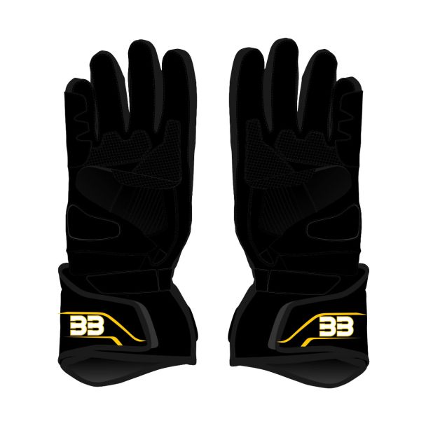 black motorcycle riding gloves