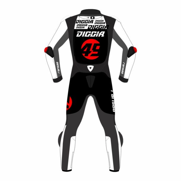 Motorcycle Leather Suit - Fabio Di Giannantonio Winter Test 2023 Two Piece Race Suit Back