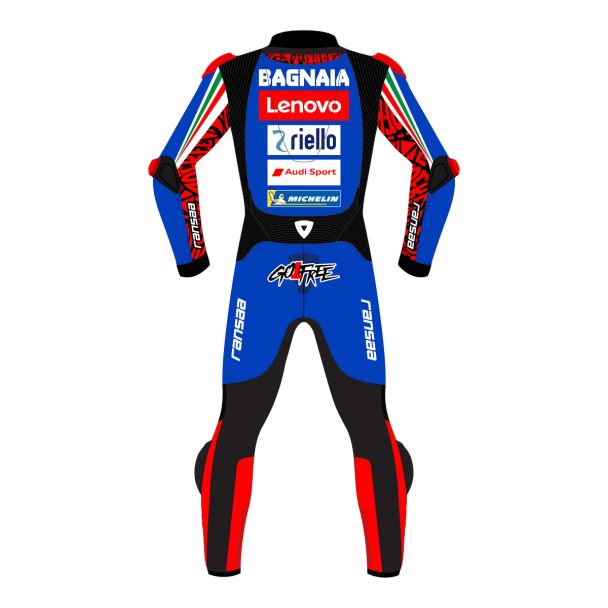 blue motorcycle leathers