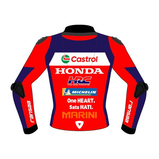 Honda Racing Motorcycle Jacket Back View