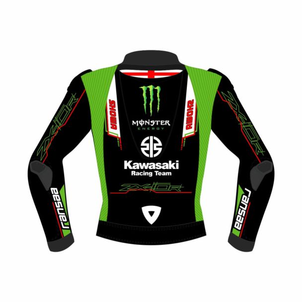 Kawasaki Race Jacket -  Jonathan Rea Race Bike Leathers Jacket SBK 2023 Back