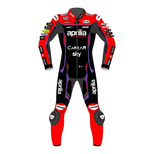 Maverick Vinales Aprilia Motorbike Leather Racing Suit MotoGP 2023 Front