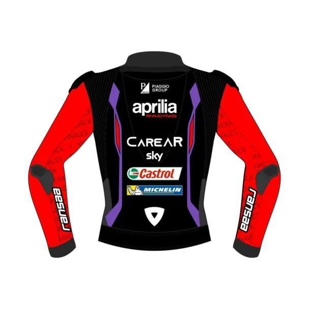 Aprilia Racing Jacket - Maverick Vinales Aprilia Racing Leather Jacket MotoGP 2023 Back