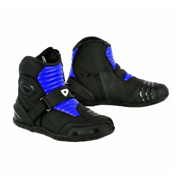 Motorbike Touring Short Boots Black & Blue