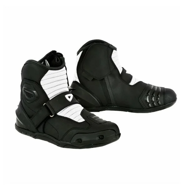 Motorbike Touring Short Boots Black & White